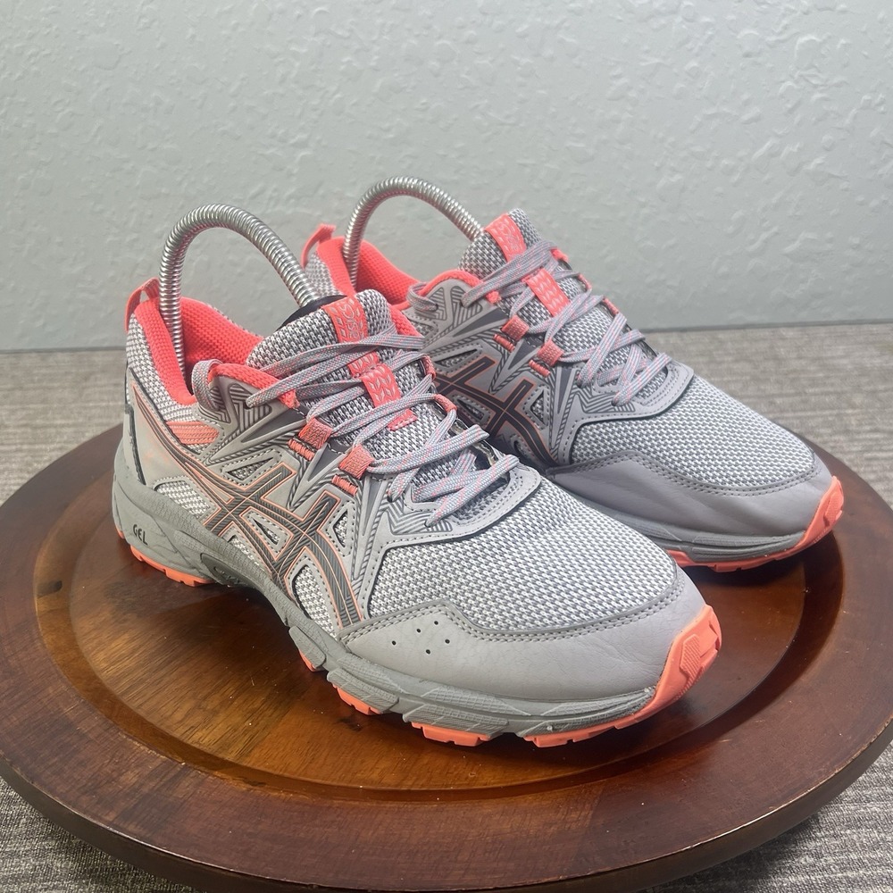 ASICS Gel Venture 6 Trail Running Shoes Womens Hiking Sneakers 9 Gray Pink